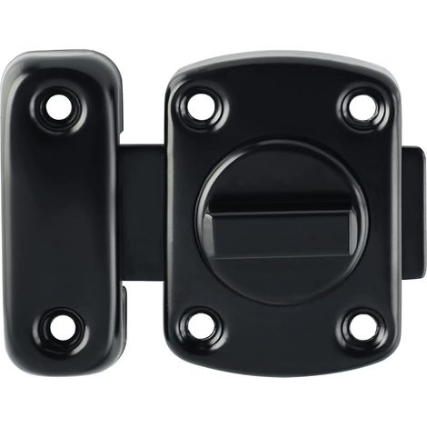 Verrou de Porte Bouton/Cylindre, en Acier Inoxydable SUS304, Verrou de sécurité pour porte, avec Protection Anti Arrachement, en Acier Inoxydable, Loquet Verrou de Porte de Salle de Bain, Noir (1/5)