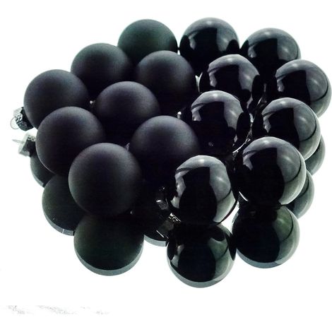 Christbaum-Mini-Kugeln Black schwarz Ø 3,5 cm aus Glas - 16er Set