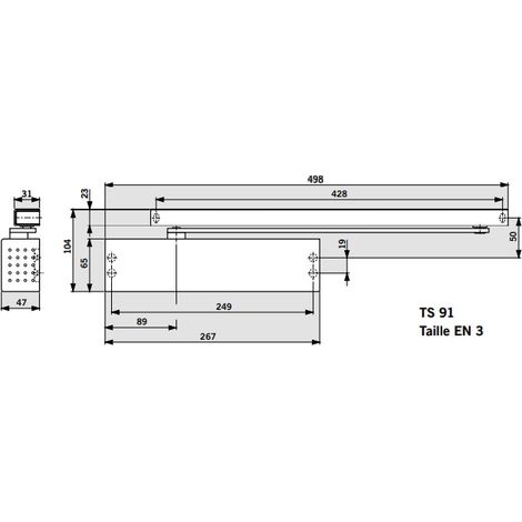 Ferme porte TS 91B universel force 3 fourni sans bras finition noir DORMA 41020119 (1/7)
