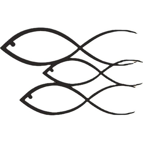 Décoration Murale en Métal poissons,Tenture Murale Décor Silhouette Art pour Maison Chambre Salon Bureau (1/4)