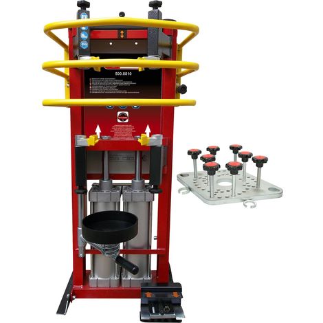 KS TOOLS Compresor de muelles de pie neumático con cilindro doble incluyendo placa adaptadora - 500.8815 (1/2)
