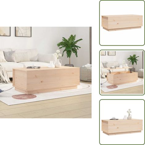 Table basse 100x50x35 cm Bois massif de pin - Table Basse - Meuble TV - Table D'appoint - Table Design - Bois Massif (1/5)