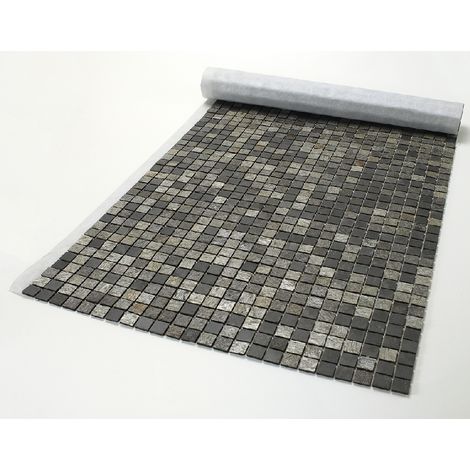 Mosaïque en pierre naturelle 100 x 50 cm – Carreau antidérapant 2,5 x 2,5 cm – Étanchéité pré-montée pour milieu humide