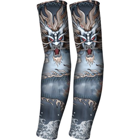 Manchons de protection UV en soie de glace UPF50, anti-transpiration, motif tatouage, couvre-bras rafraîchissants (1/5)