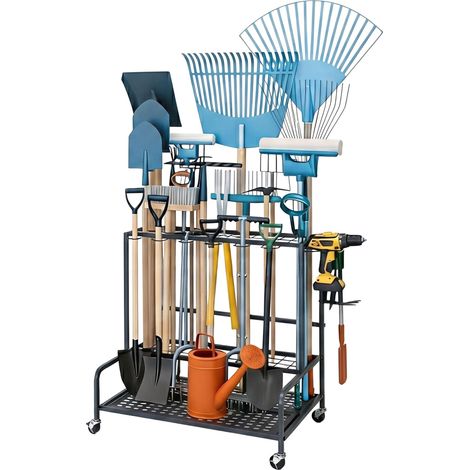Mobile steel garden tool rack with castors 229384386 229384386 (1/5)
