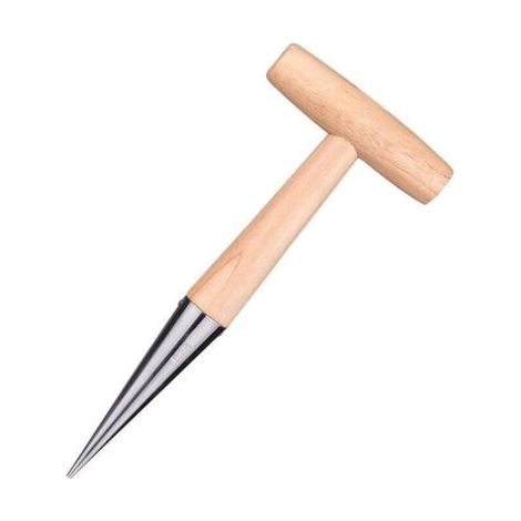 Soldes Planteur de Sol, Plantoir à Main Avec Manche en Bois Solide, Outil de Perforation de Jardin, Plantoir Pour la Plantation, des Jeunes Arbres et des Bulbes Avec Facilité et Précision (1/5)