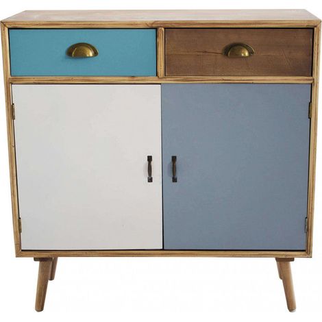 Mobiletto Surrey 80x35x83 h cm in Legno Multicolor