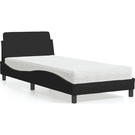 Cama con colchón Dover tela negro 80x200 cm vidaXL (1/5)