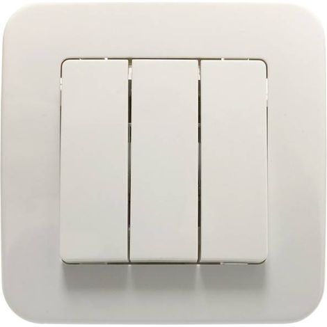 Mecanismo Interruptor Empotrable De 3 Piezas - Blanco