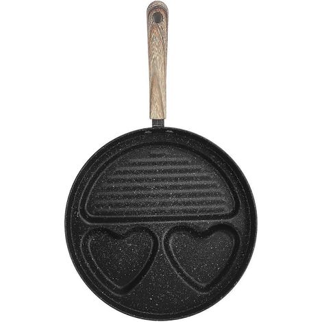 Poêle à œufs pour plaques de cuisson, poêle à griller antiadhésive à compartiments, poêle à griller polyvalente pour le petit-déjeuner (1/4)