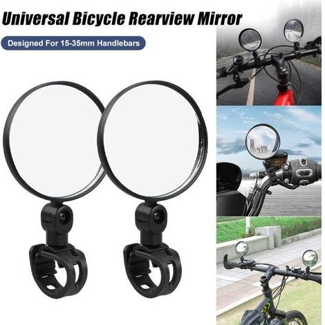 Retroviseur velo-Retroviseur Velo Guidon,Miroirs De Vélo,Retroviseur Trotinette Electrique,Rétroviseur de Vélo Miroir 360° Réglable (1/4)
