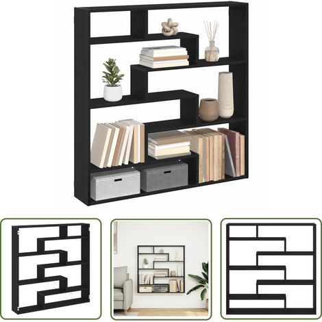 vidaXL Étagère cube murale 7 compartiments noir bois d'ingénierie (1/5)