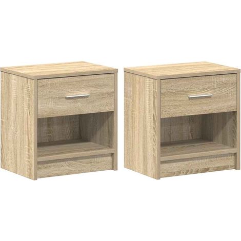 Maison Exclusive - Nachttische 2 Stk. mit Schublade Sonoma-Eiche