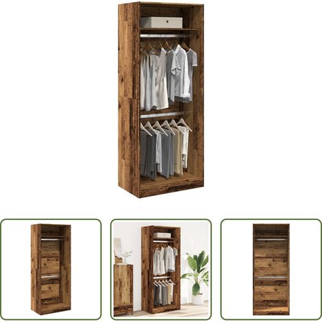 Holzwerkstoff -  Kleiderschrank Altholz-Optik 80x50x200 cm Holzwerkstoff (1/5)