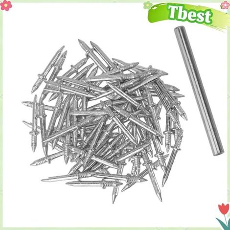 Tbest Clou sans couture pour fil de plinthe à double tête 100 Pièces Fil de Plinthe à Double Tête sans Couture beaute anti-age (1/5)