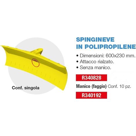 Spingineve in polipropilene con manico di ricambio in faggio