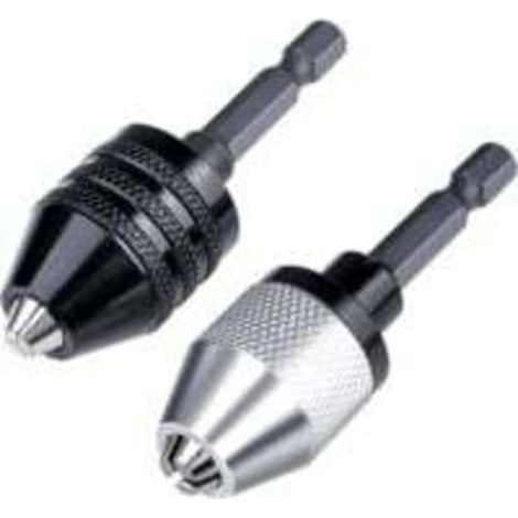 2 pièces 6.35mm (1/4 pouces) foret sans clé mandrin hexagonal mandrin sans clé adaptateur à changement rapide mandrin convertisseur 0.3 6.5mm (1/4)