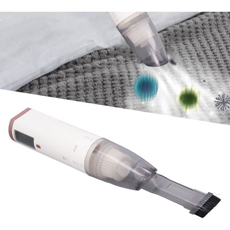 Aspirateur rechargeable, nettoyeur de voiture, souffleur et aspirateur combinés haute puissance, sans fil, souffleur et aspirateur unidirectionnel, blanc et or rose. (1/5)