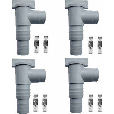 Vanne piscine Vanne d'entretien/d'arrêt pour Piscine avec Raccord De Tuyau De 32mm, Robinet D'arrêt avec 2 Colliers De Serrage, Double Split Tuyau Valve Plunger Accessoires De Piscine (Lot de 4) LangR (1/4)
