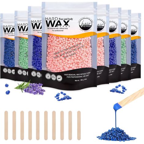 Perles de Cire Chaude 800g pour Épilation avec 10 Bâtons, Haricot de Cire Naturel en 4 Parfums Cires d'épilation à domicile et professionnelles Jambes, Visage, Bras, Zone de Bikini et Intime (1/5)