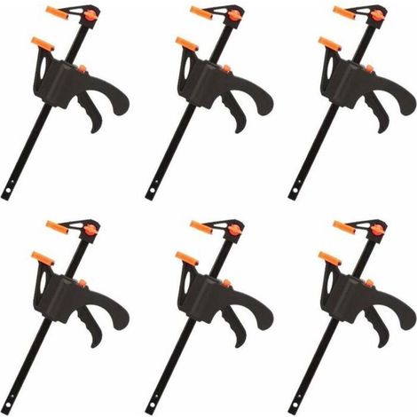 Déstockage Lot de 6 Serre-joints en Forme de F/ Serre Joint avec Serrage Rapide et Facile(4pouces) (1/4)