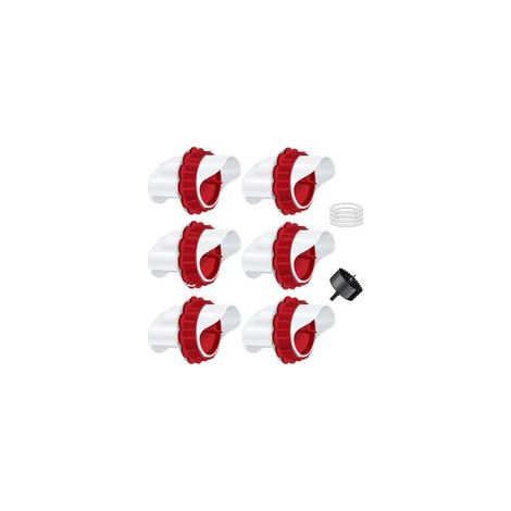 Mangeoire Poules, Mangeoire Poule Automatique, 6 Ports DIY Mangeoire à volaille Gravité Kit pour Seaux Tonneaux Bacs (1/5)