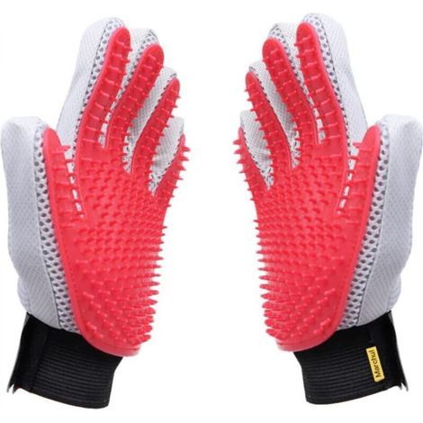 Pet grooming gloves, brush glove for gentle hair removal, massage glove for long/short hair, for right-handed use, 1 piece (1/4)