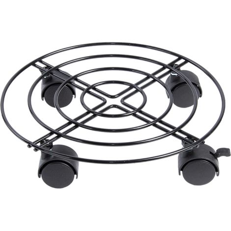 Support de plantes rond en fer - Noir - D 28,4 x H 6,5 cm - Livraison gratuite (1/3)