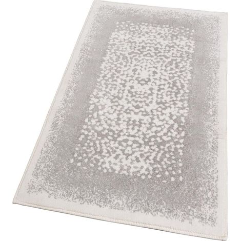 Tapis De Bain Doux Coton Absorbant Tapis De Chevet Antidérapant Gris - 80x120 Cm