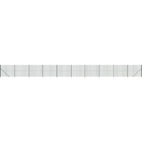 Maison Exclusive - Maschendrahtzaun mit Bodenflansch Grün 1,6x25