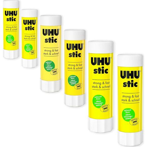 Lot de 6 bâtons de colle – Sans solvant – Application transparente – 8 g/21 g/40 g – 2 de chaque taille (1/5)