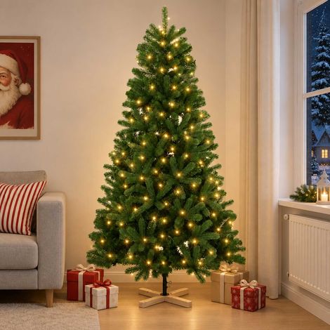 vidaXL Albero di Natale artificiale 120 cm 150 LED Bianco caldo PVC (1/5)