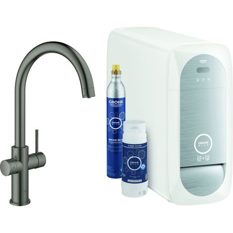 Juego básico monomando de fregadero Grohe Blue Home, 224 mm de (1/4)