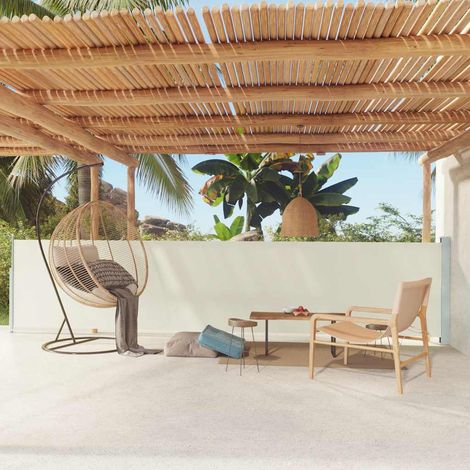 Auvent latéral rétractable de patio-Store banne rétractable de balcon 117x600 cm Crème 407035 (1/5)