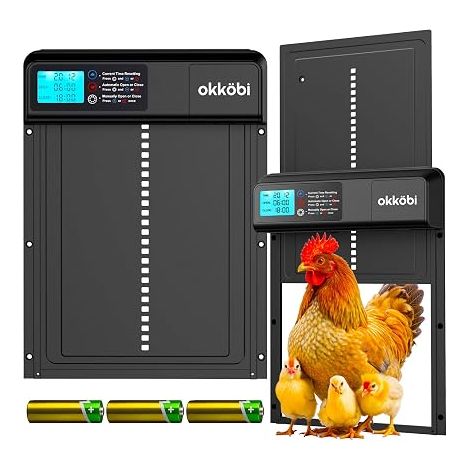 Automatic Chicken Coop Door - Battery Operated - LCD Display - Black (1/5)