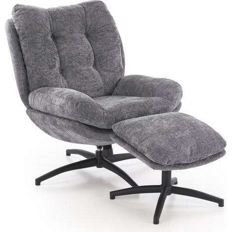 Sillón Houston 1900, Gris, 96x76x92cm, Tapiz, Patas: Metal, 0