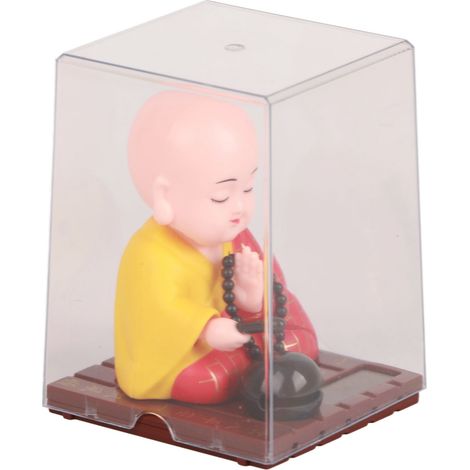 Poupée de moine bouddhiste solaire à battements automatiques, figurine de moine en plastique durable pour fenêtre de voiture ou hôtel (1/5)