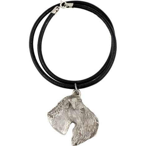Kerry Blue Terrier, Irish Blue Terrier: collar para perros, colgante bañado en plata para amantes de los perros, joyería única de Art-Dog. (1/5)