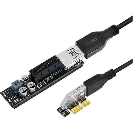 Câble adaptateur/convertisseur PCI Express X1 vers X1 USB 3.0 pleine vitesse avec module d'alimentation pour PC (1/5)