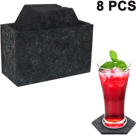 Lot 8 dessous verre feutre absorbant hexagone protection meubles (1/4)