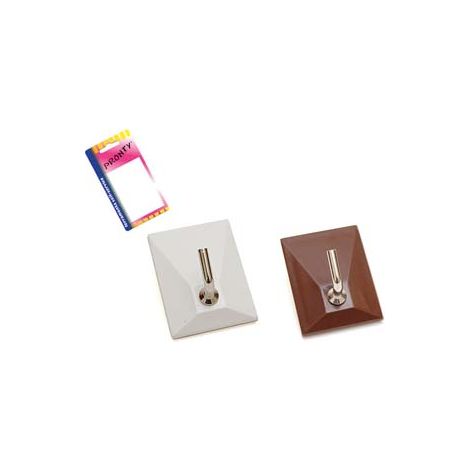 GANCI ADESIVI IN PLASTICA 1 POSTO IN BLISTER- - mm.30x40, marrone - in bl.2 pz. - 12 blister