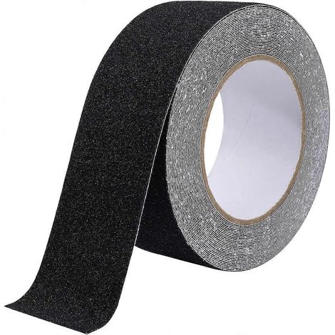 Ruban adhésif antidérapant pour escaliers, résistant à la friction et à l'abrasion, haute adhérence, 5 cm x 10 m, noir (1/5)