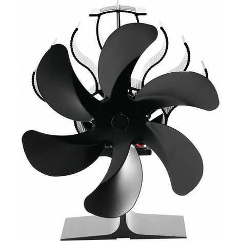 Ventilateur De Poêle À Bois - 6 Pales - Fonctionne Par Chaleur - Sans Batterie Ni Électricité - Température De Démarrage 60 °C - Pour Poêle Ou Cheminée - 1 Pièce (1/5)
