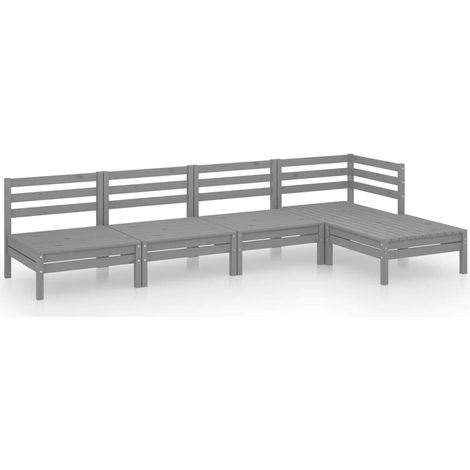Maison Exclusive - Juego de muebles de jardín 5 piezas madera mac (1/5)