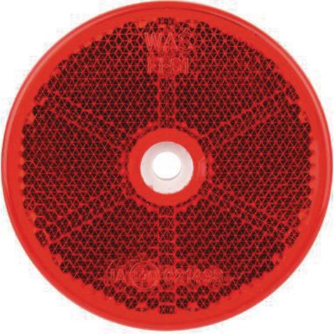 Catarifrangente rotondo a vite, 60 mm, rosso