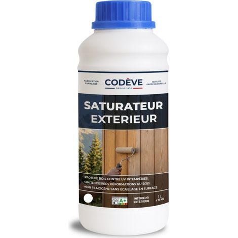 Saturateur Bois Exterieur - 1 L   - Codeve Bois - Non Filmogène Pour Bois Extérieurs Soumis Aux Uv Et Intempéries.