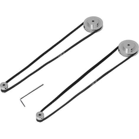 Jeu de 2 poulies de distribution 20/60 dents + 2 courroies synchrones de 6 mm pour imprimante 3D, alésage 5 mm (1/4)