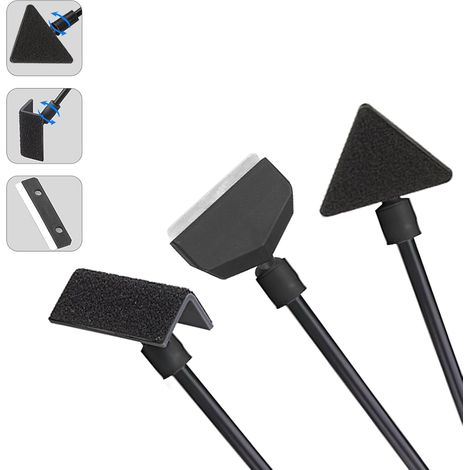 Kit de nettoyage pour aquarium Kit d'outils de nettoyage 3 en 1 avec tige amovible de 35,6 cm, ensemble d'outils de nettoyage d'aquarium, grattoir à algues avec lame de rechange, brosse plate (1/5)