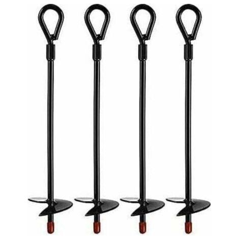 Ancres au Sol , ancrages de terre robustes pour Tarières de 5 Pouces, Ancrage au sol Ensembles pour tentes, auvents, abris, Trampolines et balançoires (4 pcs)
