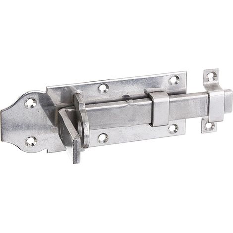 841010 Verrou porte-cadenas droit, avec poignée plate et boucle serrée acier inoxydable platine 120 x 45 mm kit de 10